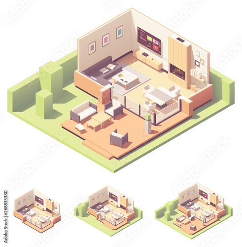 Vector isometric garden summer house