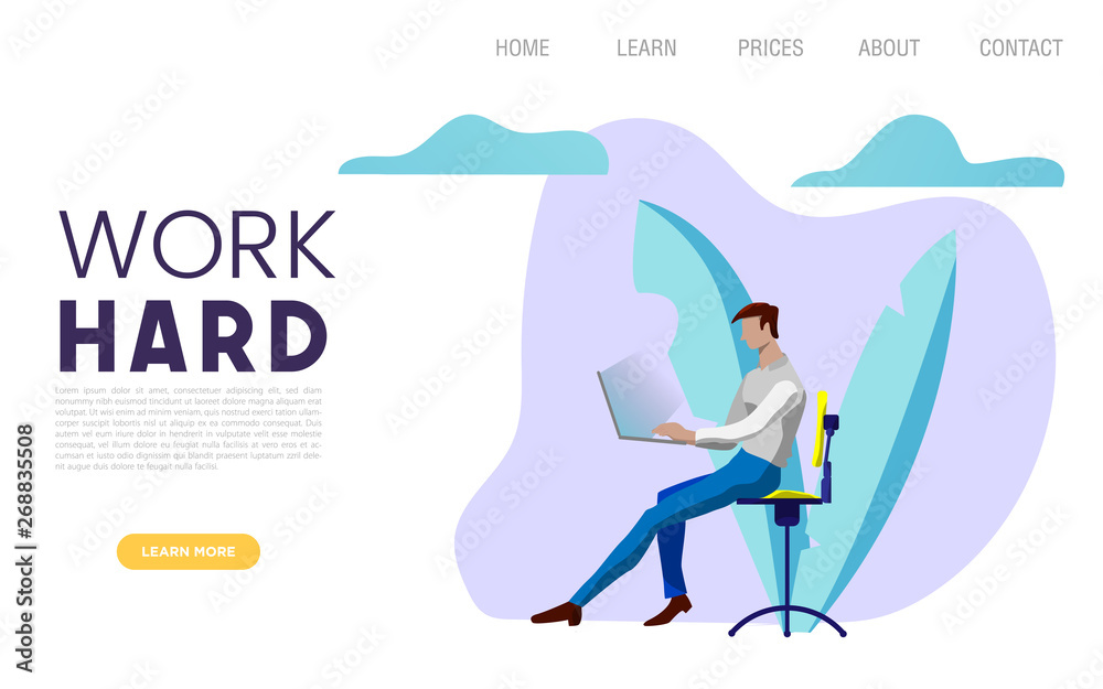 Work Hard Landing Page Template. Vector illustration.EPS 10 Work Hard Landing Page Template. Vector illustration.EPS 10