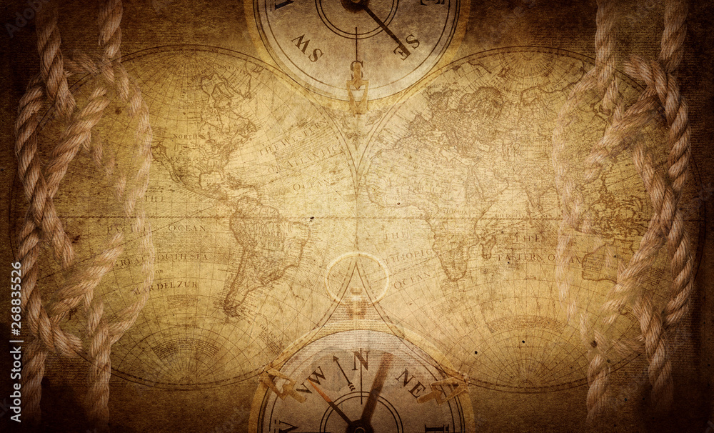 Ancient vintage adventure background. Retro style. Science, education,  travel, vintage background. History and geography team. Stock Photo | Adobe  Stock