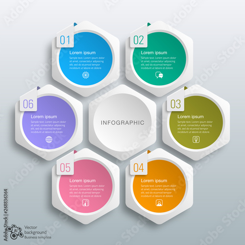 Business Chart Design, 6 Process, template