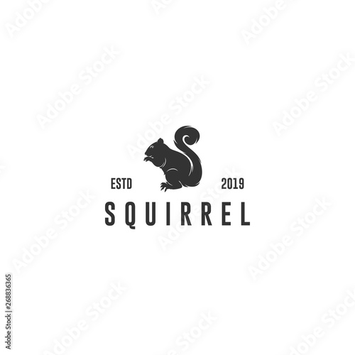 squirrel flat logo silhouette