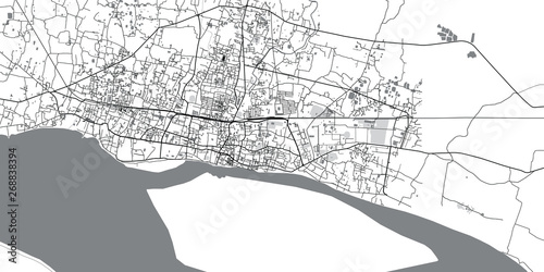 Urban vector city map of Rajshahi, Bangladesh photo