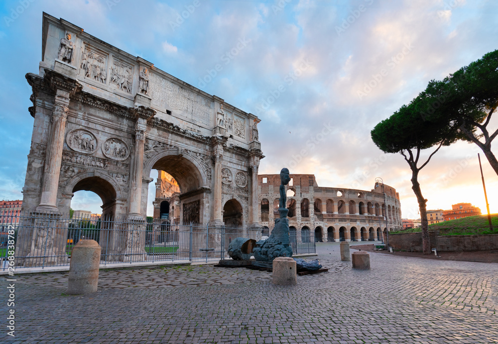 Colosseum and Arch of Constantine, Rome, Italy