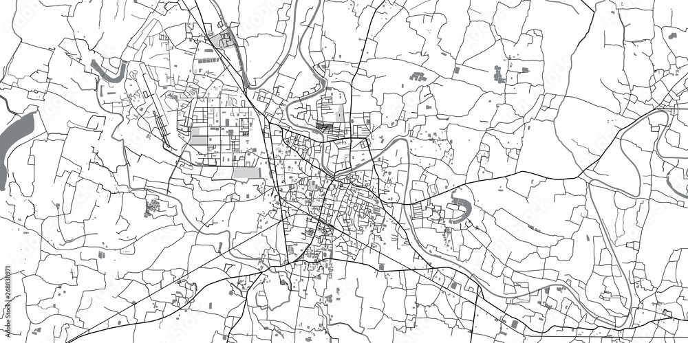 Urban vector city map of Jessore, Bangladesh