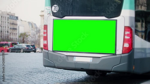 bus bilboard advert - green screen keying