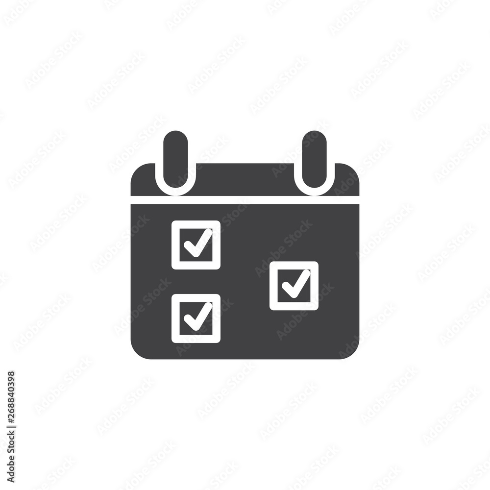 Planning calendar vector icon. filled flat sign for mobile concept and web design. Calendar page with check mark date glyph icon. Symbol, logo illustration. Pixel perfect vector graphics Planning calendar vector icon. filled flat sign for mobile concept and web design. Calendar page with check mark date glyph icon. Symbol, logo illustration. Pixel perfect vector graphics