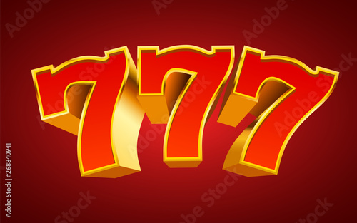 Golden slot machine 777 wins the jackpot. Big win concept.