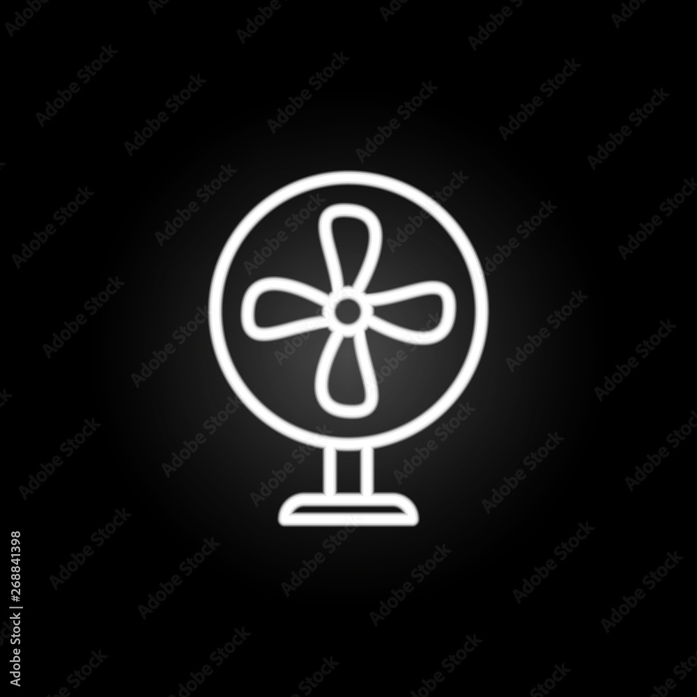 Fan neon icon. Elements of summer set. Simple icon for websites, web design, mobile app, info graphics Fan neon icon. Elements of summer set. Simple icon for websites, web design, mobile app, info graphics