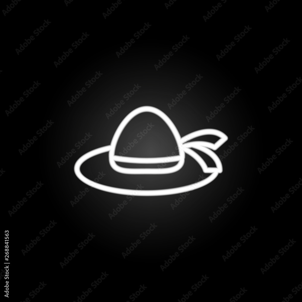Hat neon icon. Elements of summer set. Simple icon for websites, web design, mobile app, info graphics Hat neon icon. Elements of summer set. Simple icon for websites, web design, mobile app, info graphics