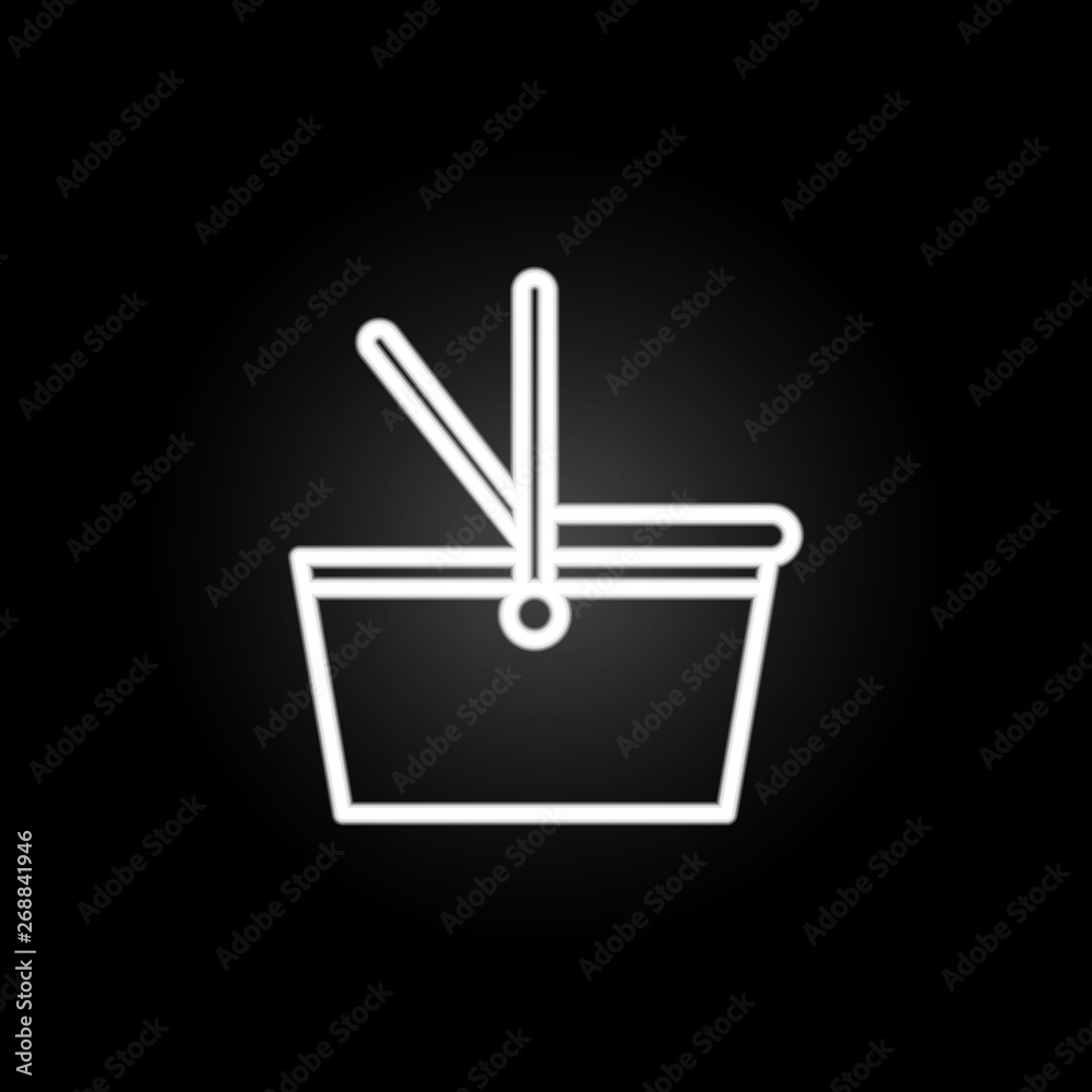 Picnic basket neon icon. Elements of summer set. Simple icon for websites, web design, mobile app, info graphics Picnic basket neon icon. Elements of summer set. Simple icon for websites, web design, mobile app, info graphics