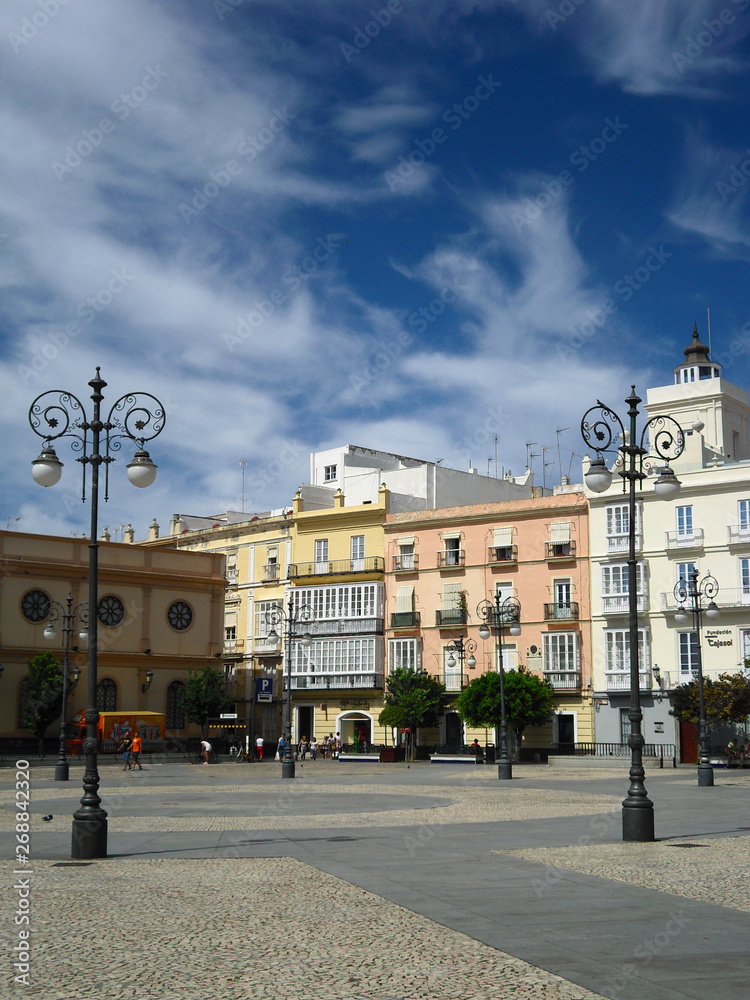 Cádiz (Spain). Plaza de San Antonio in the historic center of the city of Cádiz