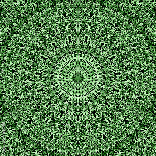 Fototapeta Naklejka Na Ścianę i Meble -  Green abstract flower garden mandala wallpaper - bohemian vector graphic design