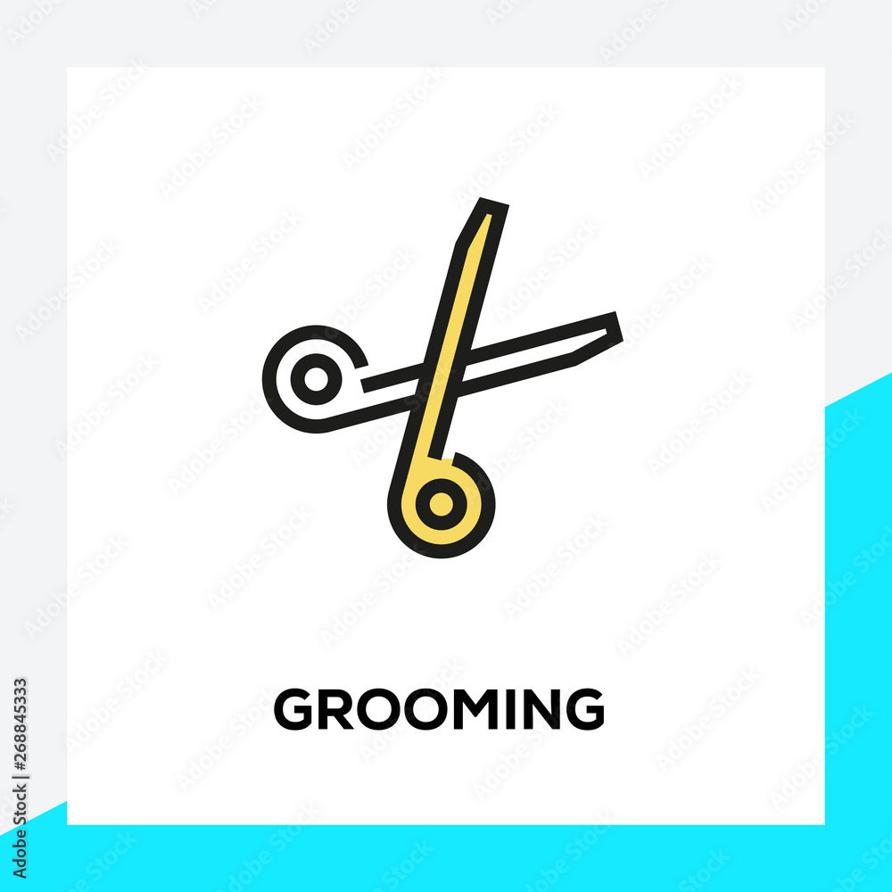 GROOMING LINE ICON SET GROOMING LINE ICON SET