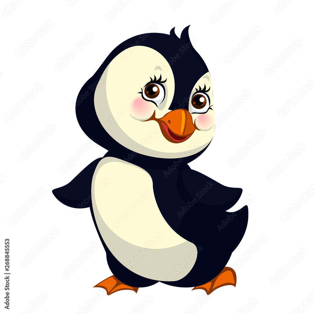 Fototapeta premium cute cartoon character penguin