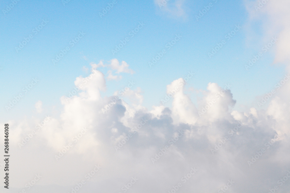 Beautiful Cloudy and blue sky background. Hight in heaven on atmosphere.