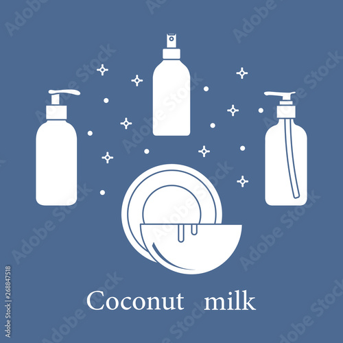 Coconut milk for cosmetics and care products.