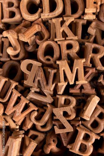 A pile of wooden letters