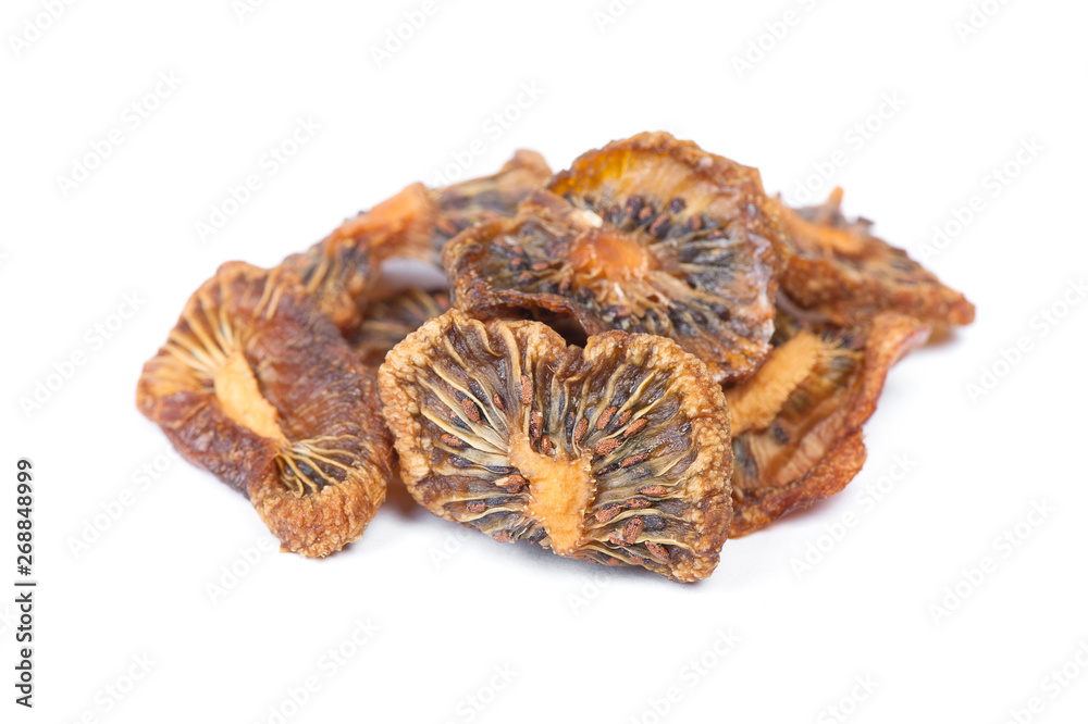 Heap of dried kiwi fruit pieces Heap of dried kiwi fruit pieces