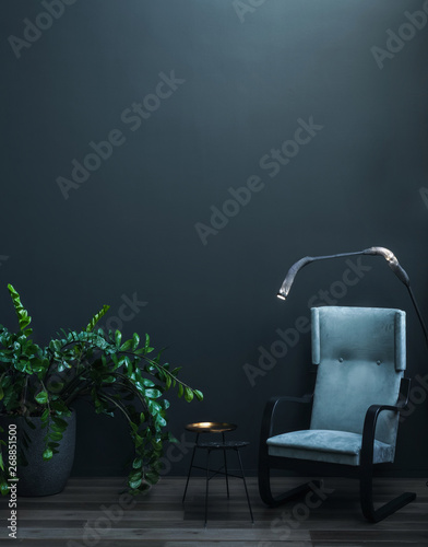 Comfort lounge area in dark style