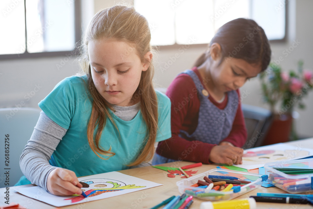 Creative children colouring face masks Creative children colouring face masks