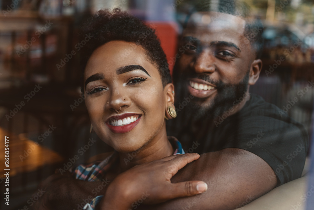A young black couple in the city A young black couple in the city