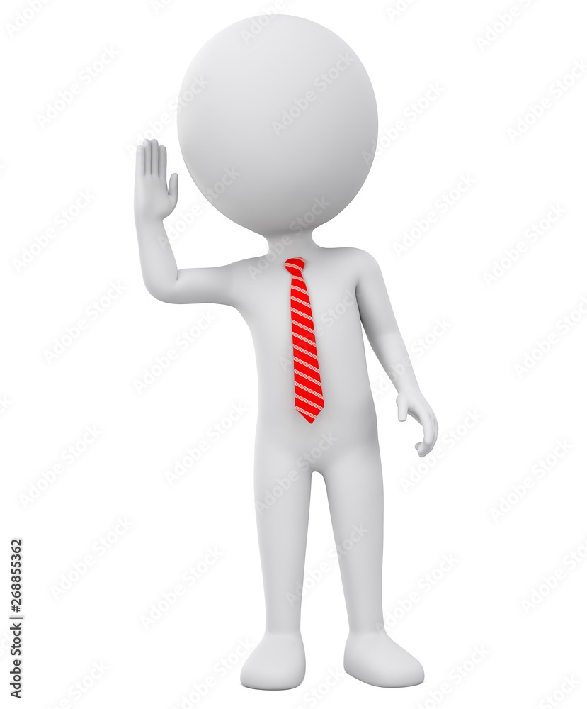 Cartoon character businessman in a red tie eavesdrops. 3d render illustration. Illustration for advertising. Cartoon character businessman in a red tie eavesdrops. 3d render illustration. Illustration for advertising.