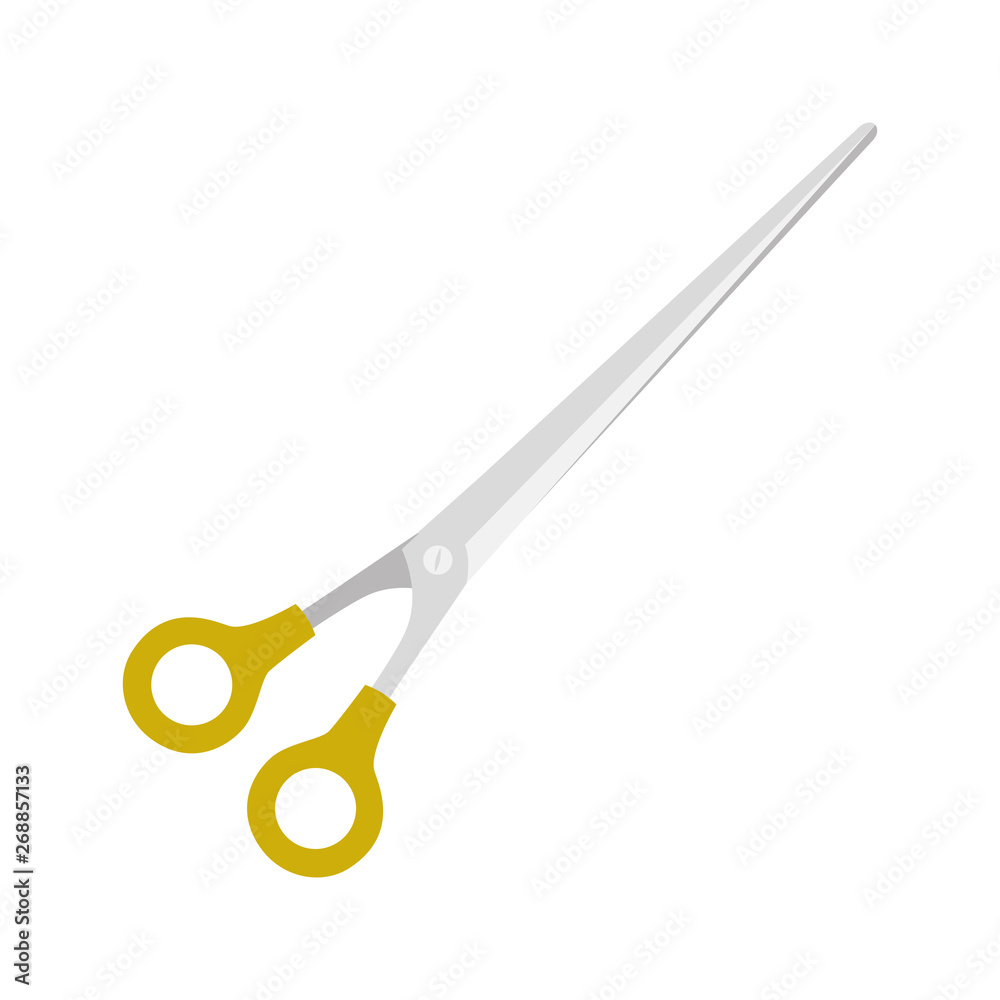 scissor closed on white background icon