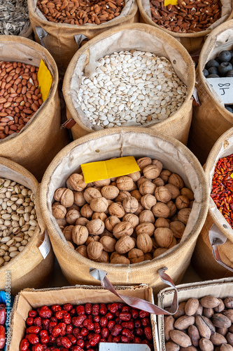 Shuk levinsky market: nuts, Tel Aviv, Israel