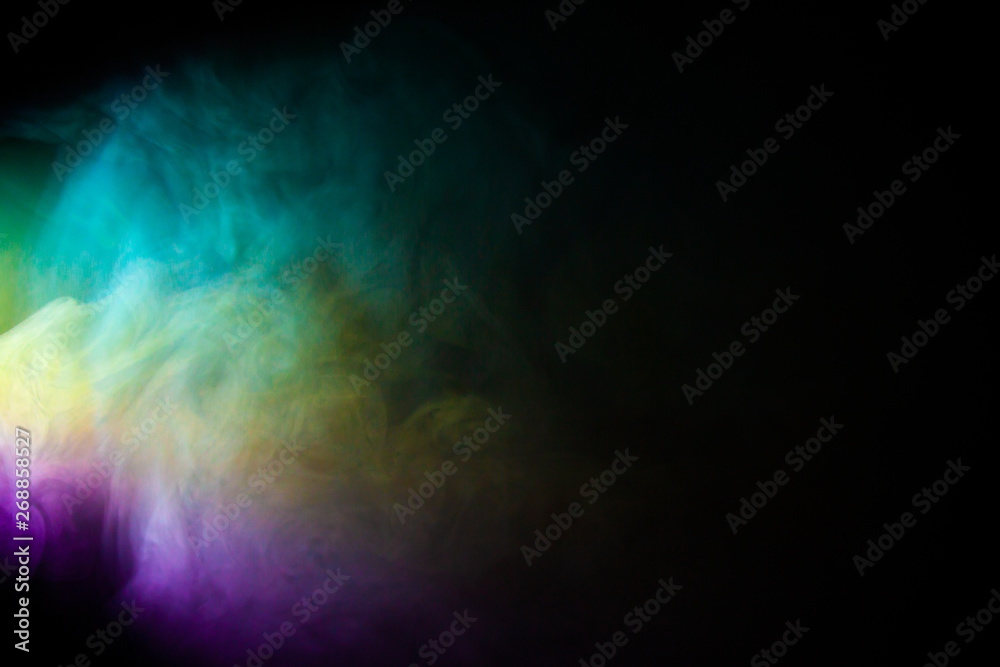 rainbow abstract smoke texture background , with copy space for text .
