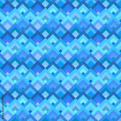Blue geometrical seamless diagonal square pattern - vector tile mosaic background graphic