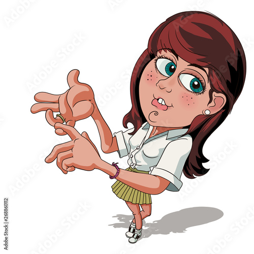 Girl counting her on her fingers