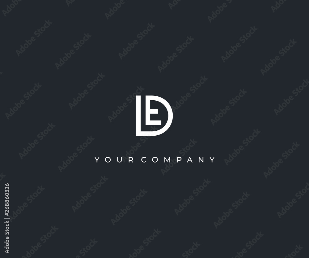 DE D E letter minimalist logo design template