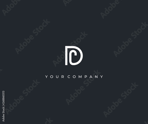 DC D C letter minimalist logo design template