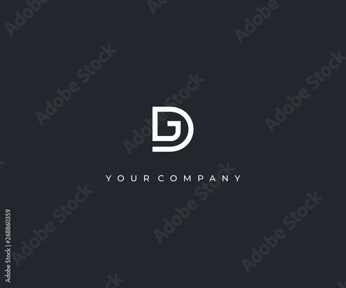 DG D G letter minimalist logo design template