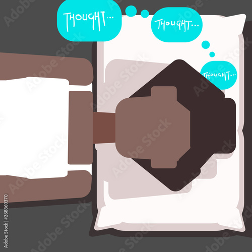 Black girl lying in bed thinkinggirl lying in bed thinking