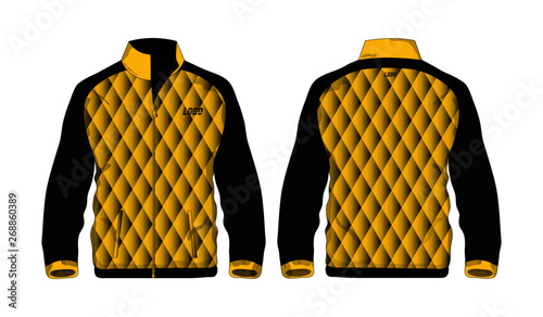 Sport Jacket Yellow and black template for design on white background. Vector illustration eps 10.