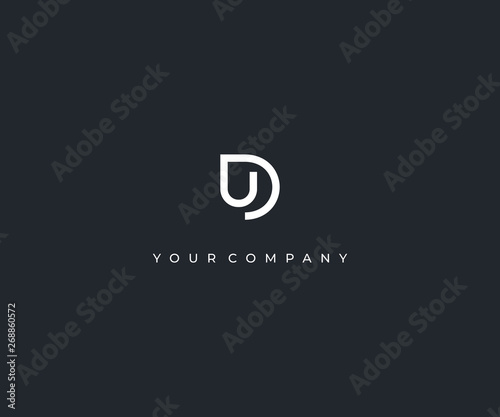 DU D U letter minimalist logo design template