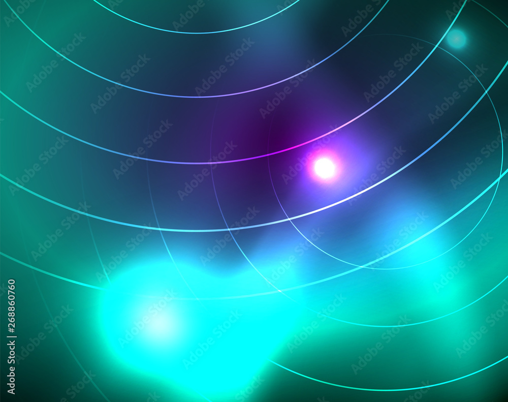Neon circles abstract background Neon circles abstract background