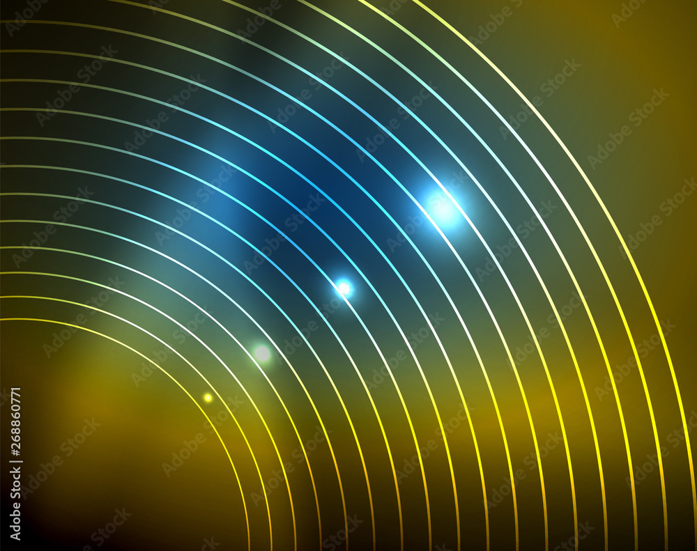 Obraz premium Shiny circles glowing abstract background