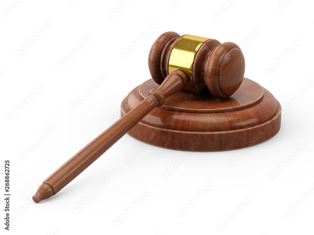 3D rendering Wooden gavel, Judge Hammer 3D rendering Wooden gavel, Judge Hammer