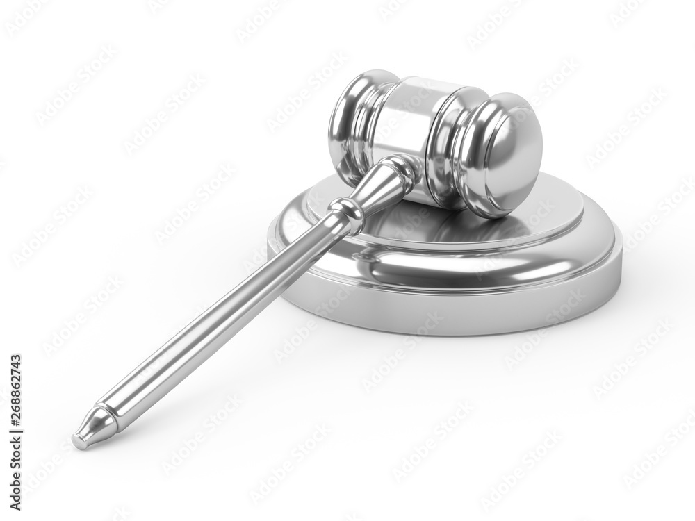 3D rendering Silver gavel, Judge Hammer 3D rendering Silver gavel, Judge Hammer