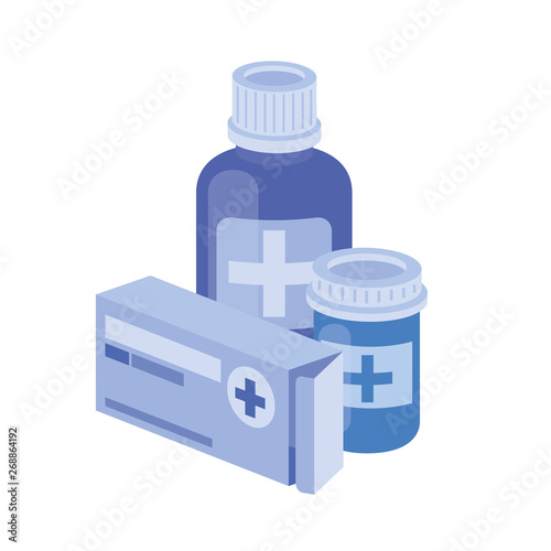 medicine drugs on white background