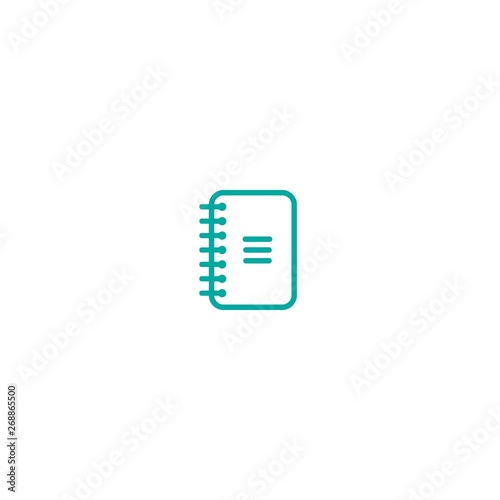 Blue rounded note book icon. Isolated on white. Upload or edit document icon. © Ne Mariya