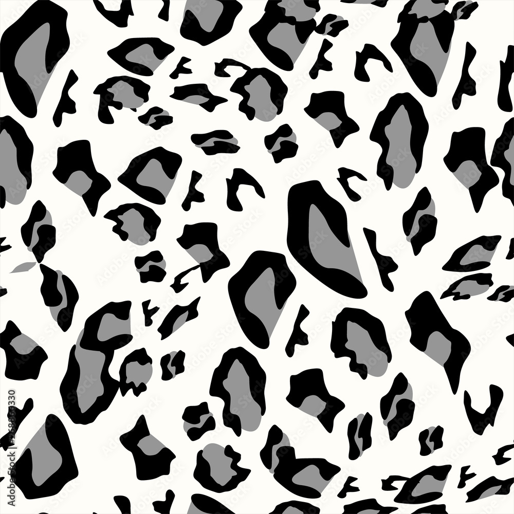Leopard skin pattern. Wildlife abstract design. Vector print for fabrics and clothes. Black spots on the leopard fur. Trendy fashion seamless pattern. Camouflage predator skin texture imitation. Leopard skin pattern. Wildlife abstract design. Vector print for fabrics and clothes. Black spots on the leopard fur. Trendy fashion seamless pattern. Camouflage predator skin texture imitation.