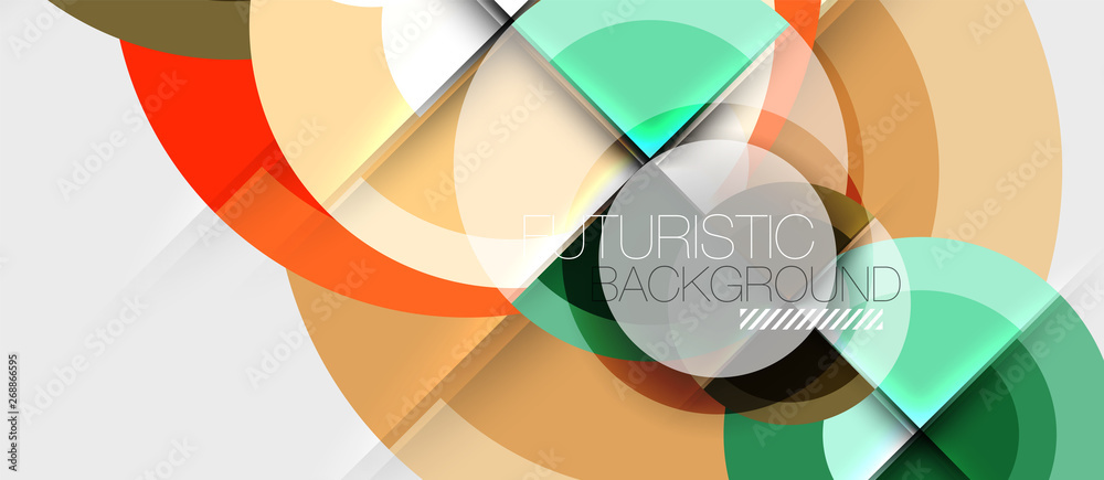 Fototapeta premium Geometric design abstract background - circles