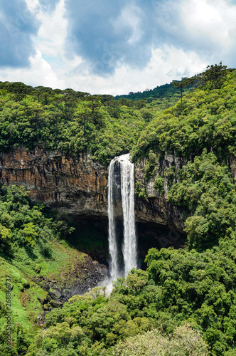 Caracol waterfall at Canela city  Rio Grande do Sul  Brazil                               