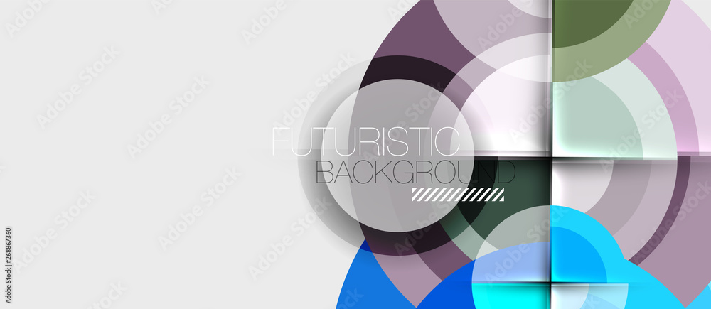 Fototapeta premium Geometric design abstract background - circles