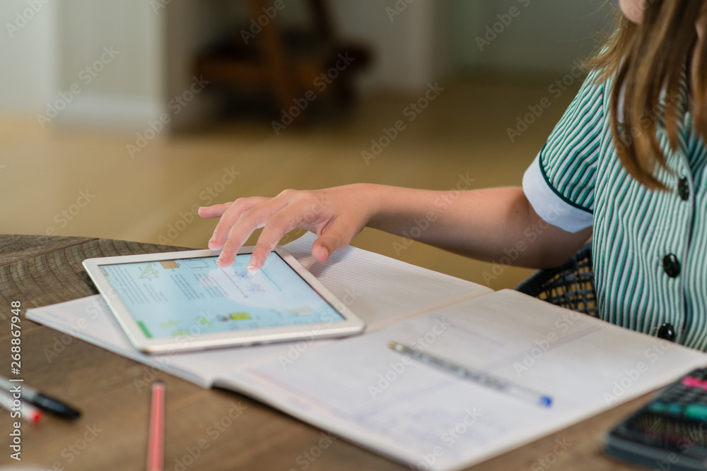 young high school student doing homework at home young high school student doing homework at home