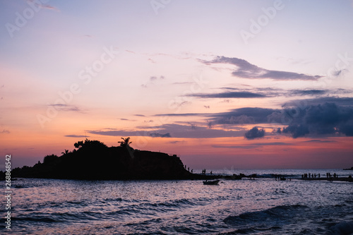 Beautiful sunset off the coast of southern Sri Lanka