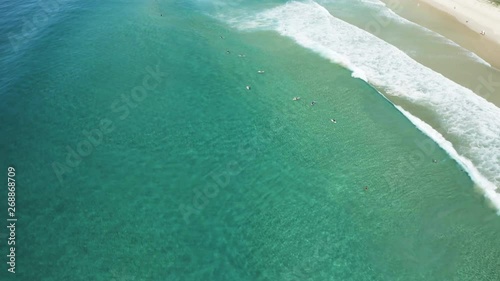 Sunny view of Surfers Paradise on the Gold Coast, panning up shot. photo